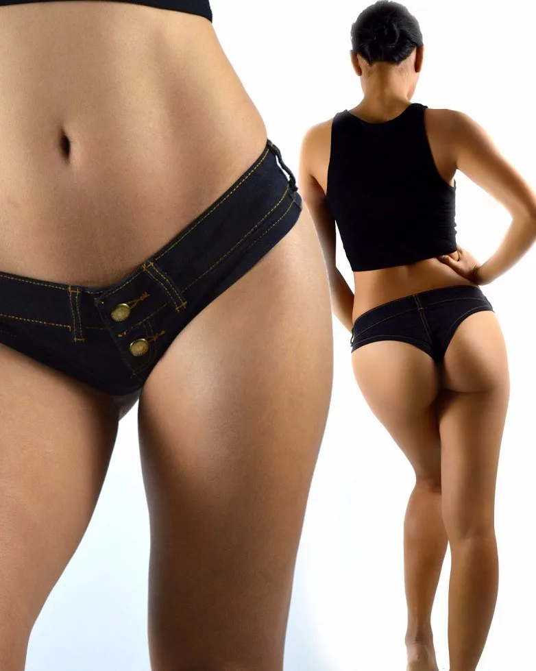 2018 г. Новые пикантные Джинсы для женщин Мини Джинсовые шорты High-Cut Bikini горячей Жан Короткие двойной кнопка с низкой посадкой талии Шорты для