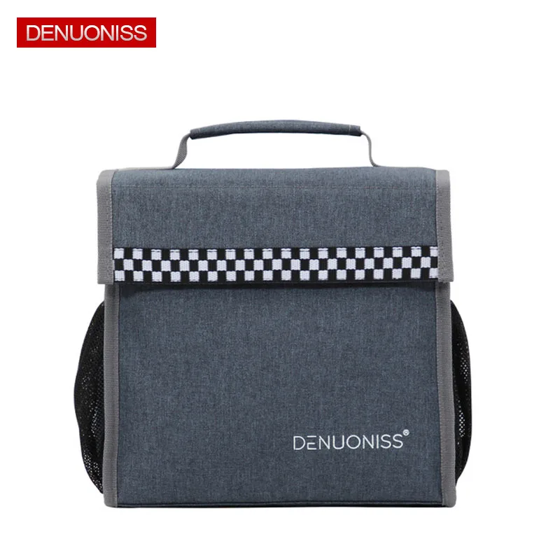 

Fashion Denim Lunch Bag Gray Thermal Food Insulated Thermal Lunch Box Picnic Food Storage Tote Bag Wholesale for Summer Beach