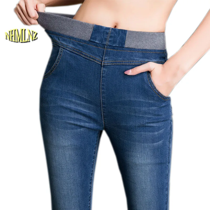 

Women Winter Jeans Plus velvet Thick Warm Women's clothing New Fashion Office Jeans Casual Large size Slim Autumn Jeans OK719