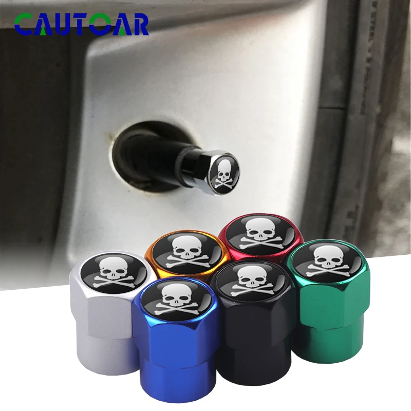 4pcs Car styling Skull Logo Wheel Tire valve Caps mastermind JAPAN Emblem for Mazda Renault Chevrolet Honda Opel Cadillac KIA | Автомобили