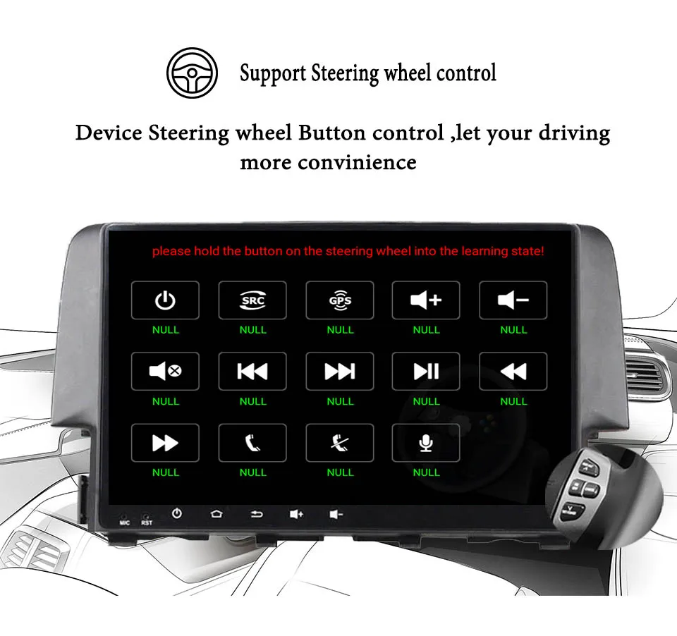 Clearance 9" Octa core Autoradio 2 din Car Dvd Radio Gps Android 9.0 For Honda For Civic 2016 2017 2018 Stereo 4gb+64gb Video multimedia 4