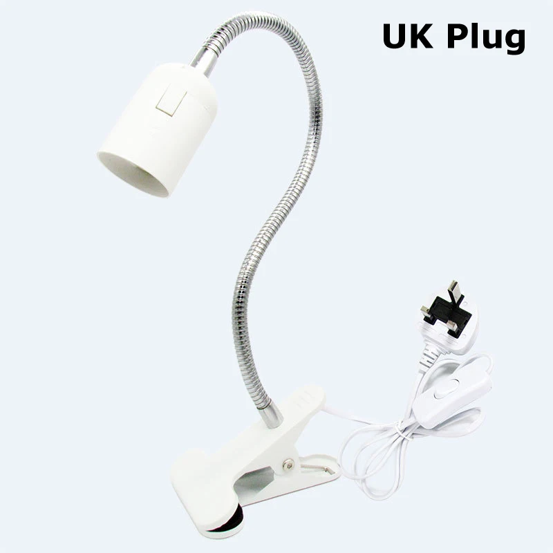 LED Clip Base E27 Lamp Holder 40cm Long Metal Hose With EU Plug US Plug UK Plug  (6)