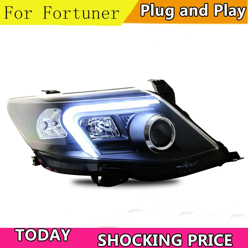 Doxa автомобильный Стайлинг светодиодный головной фонарь для Toyota Fortuner фары angle eyes