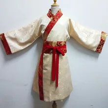 Детский традиционный костюм в китайском стиле Одежда для мальчиков Hanfu Rob+ пояс на сцене, Детский карнавальный костюм династии Тан для детей 89