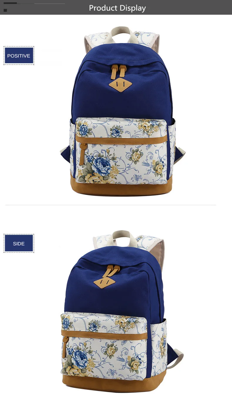 Картина с цветами на холсте школьный рюкзак Набор из 3 предметов легкий подростковый школьный рюкзак для девочек