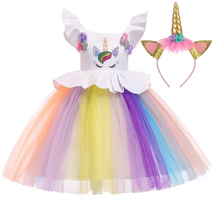 Baby Girls Unicorn Dress Princess Dress Kids Dresses For Girls Costume Wedding Party Ball Gown Children Clothing 1 2 5 Year