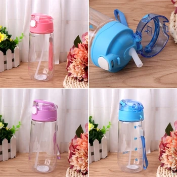 

500ML Baby Kids Children Portable Feeding Drinking Water Bottle Cup With Straw Drop Ship