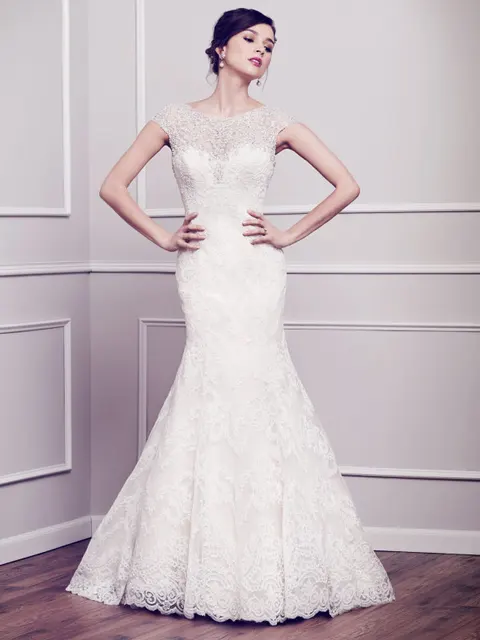 Style espagnol robes De mariée Sexy Backless sirène Robe De Mariage Top en dentelle col haut