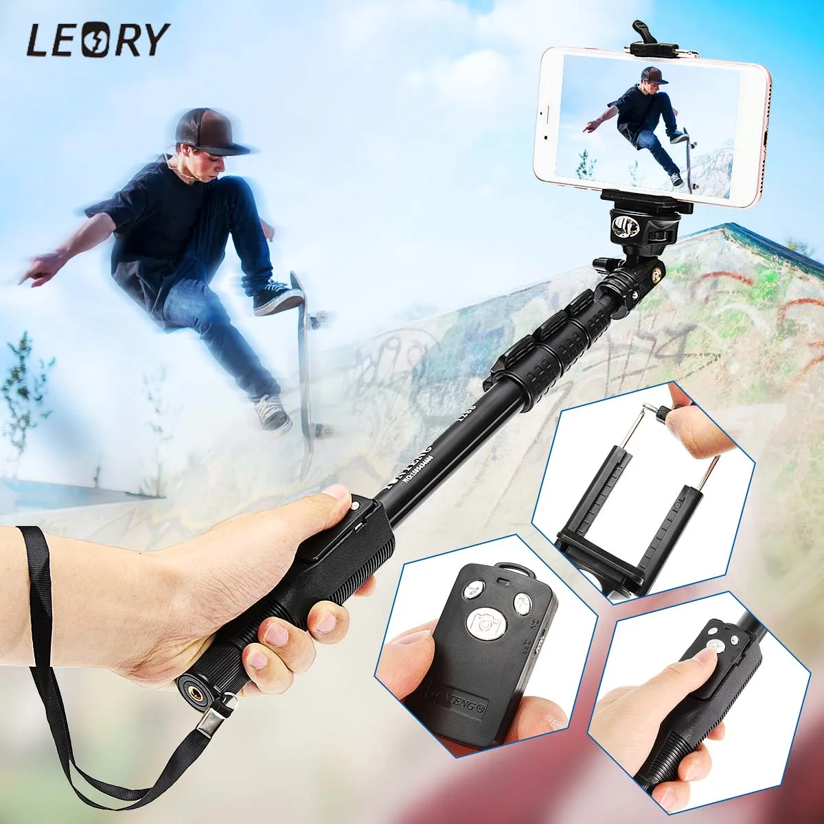 

bluetooth Selfie Holder Stand Extendable Handheld Stand Mini Monopod Wireless bluetooth Remote Shutter for Mobile Phone Camera