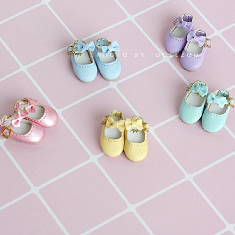 

1 Pair Cute Bowtie Mary Jane Shoes for Middie Blyth, OB11, Obitsu 11 Doll Clothes Accessories