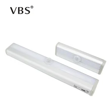 Универсальная светодиодная подсветка под шкаф, магнитный светильник с детектором движения, работающий от батареи, для шкафа, кухни, спальни