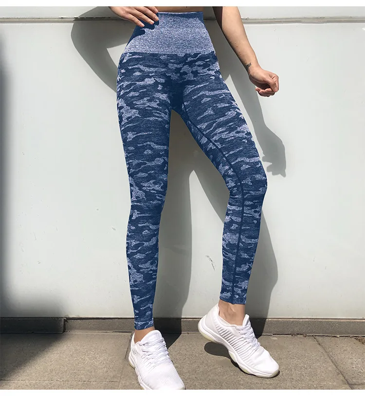 2 шт. Камуфляжный фитнес-набор VIP - Цвет: blue camo leggings