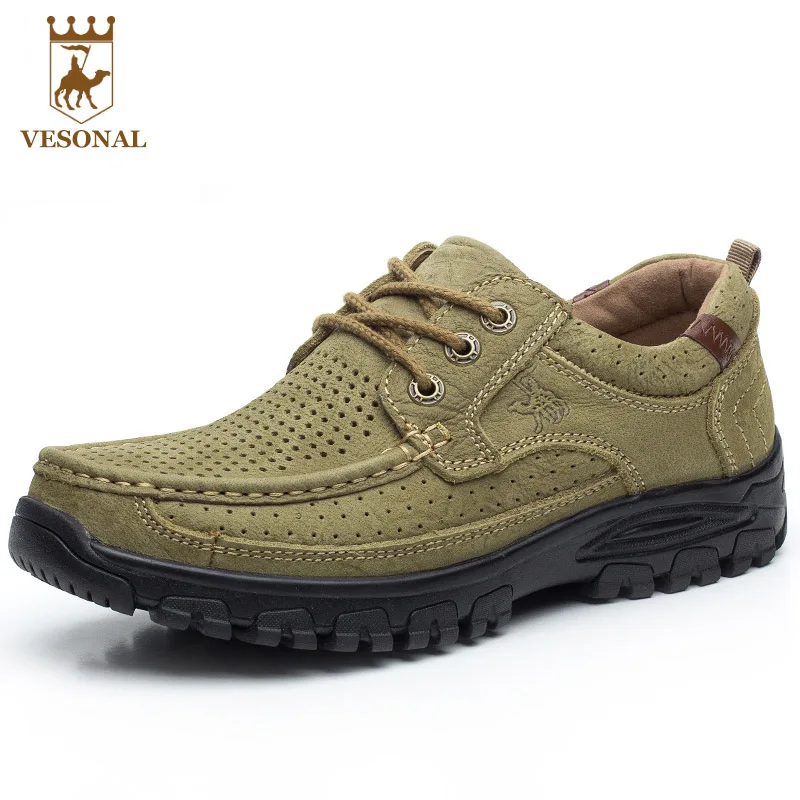 

VESONAL Comfortable Breathable Brand Shoes Men Ons Casual Style Walking High Quality Chaussure Homme Genuine Leather Soft Man