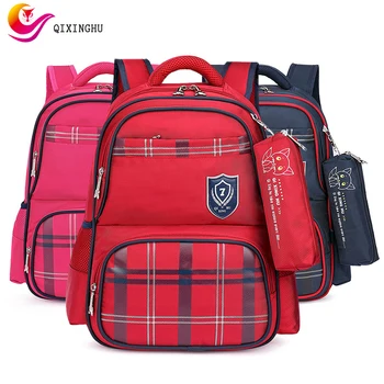 

QIXINGHU Brand Backpack British College Wind Kid Schoolbag Boys Girl Bookbag Primary Students Back Pack Zipper Kid School Bag