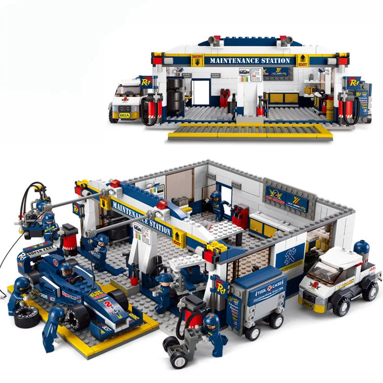 

Sluban Building Blocks Compatible Technology Formula Racing F1 Service Centre Racing Group Toys D2