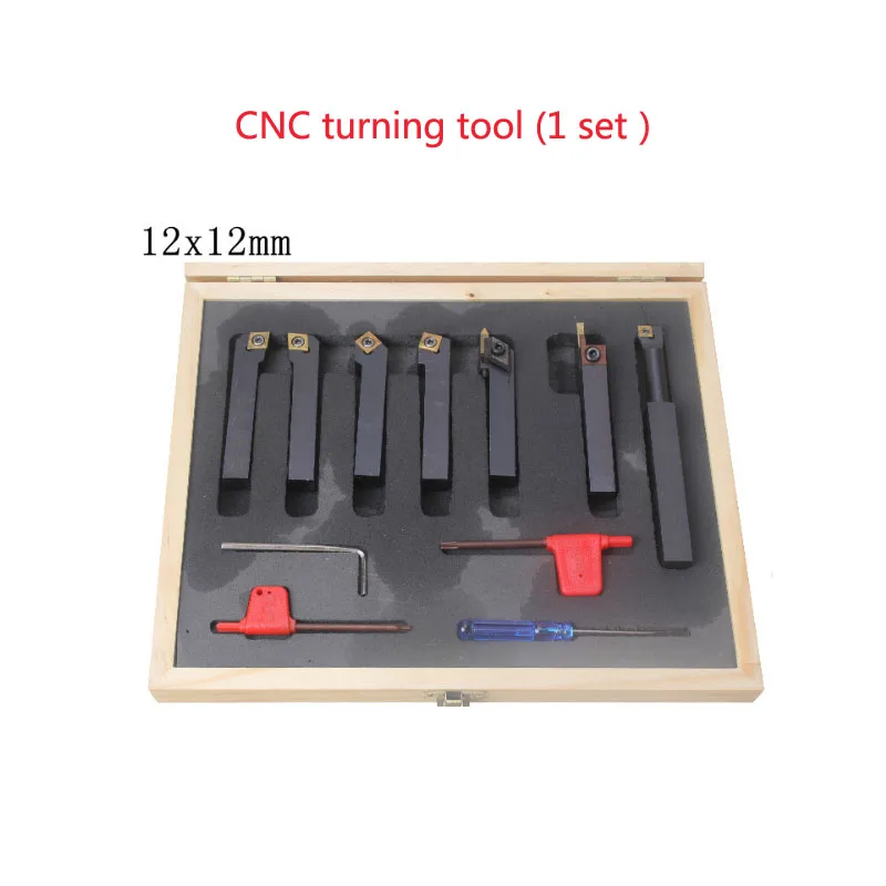 

Hard Titanium Alloy Turning Tool Indexable CNC Turning Tool 12x12mm 14x14mm 16x16mm 7Pcs/Set CNC Tools