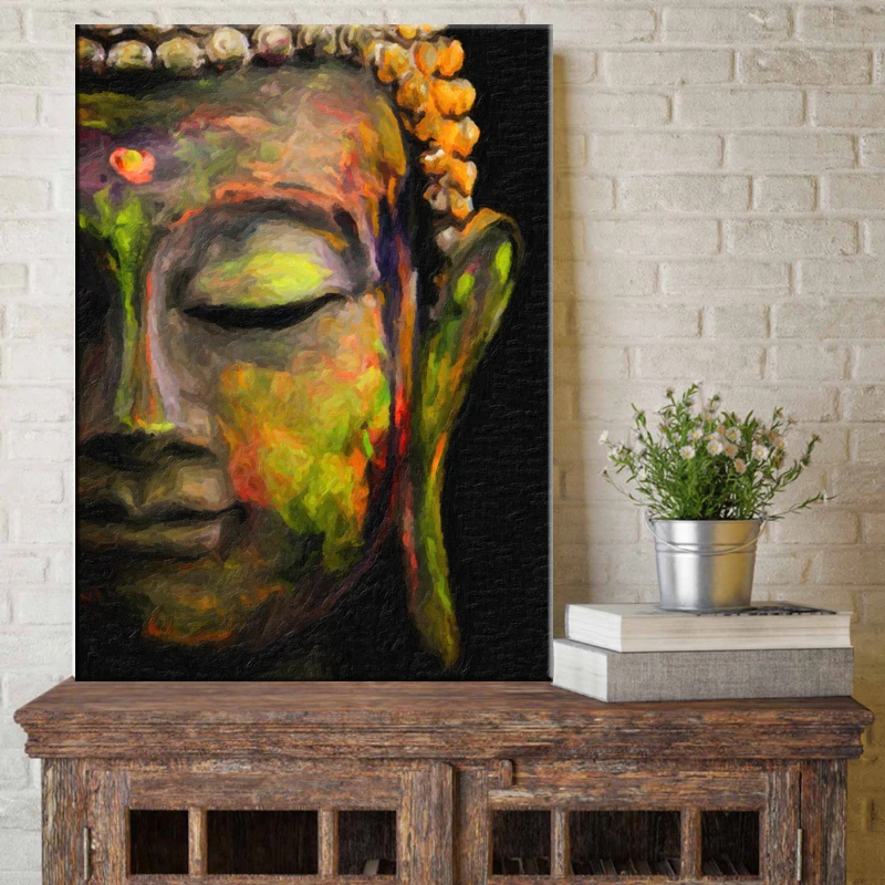 

canvas painting Wall Art Single Panel Modern Large Oil Style Buddha Wall Print on Canvas Home Living Room Decorations