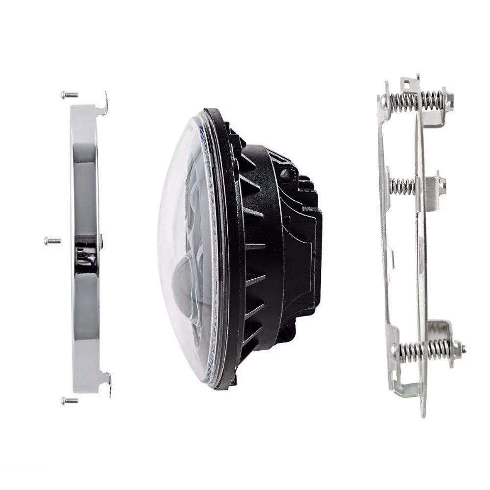 Chrome LED Headlight Bracket Mount Ring For Harley Davidson Led Headlamp