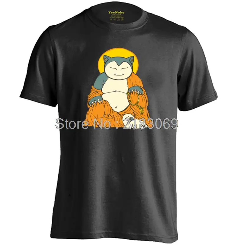 Buddha Snorlax Mens &amp Womens Cotton Personalized Comfortable T Shirt | Мужская одежда