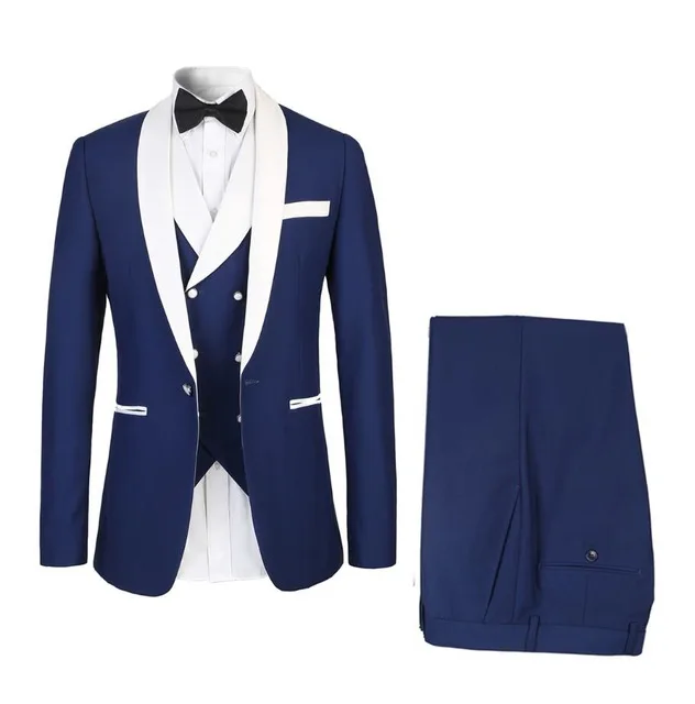 

Custom Men's West Slim Men's Ceremony Clothes Men's Prom Costumes Wedding Groom Blazer Masculino 3 Pieces Jacket + Pants + Vest