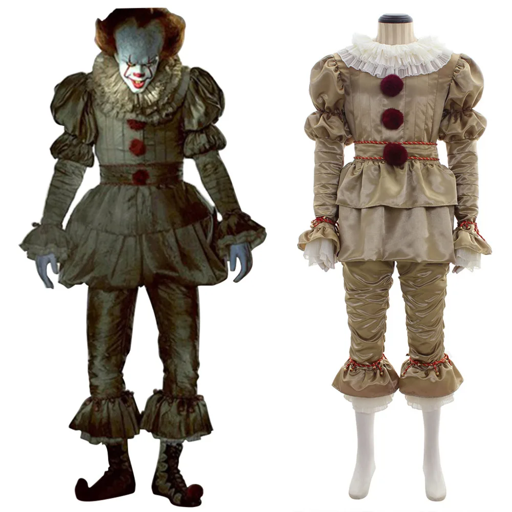 

Stephen King's It 2017 Movie Pennywise Halloween Carnival Cosplay Costume Adult Men Golden Version