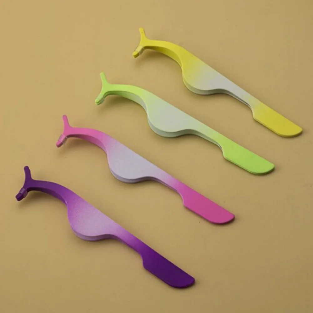 1pc False Eyelashes Clip Fake EyeLash Curlerstainless Steel Applicator Eye Lash Aid Clip Forceps