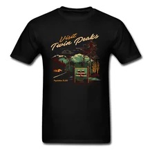 Koszulka podróżna Small Town męska koszulka Twin Peaks czarna koszulka 100% bawełna topy odzież z nadrukiem kreskówki Hipster Leisure Tshirts