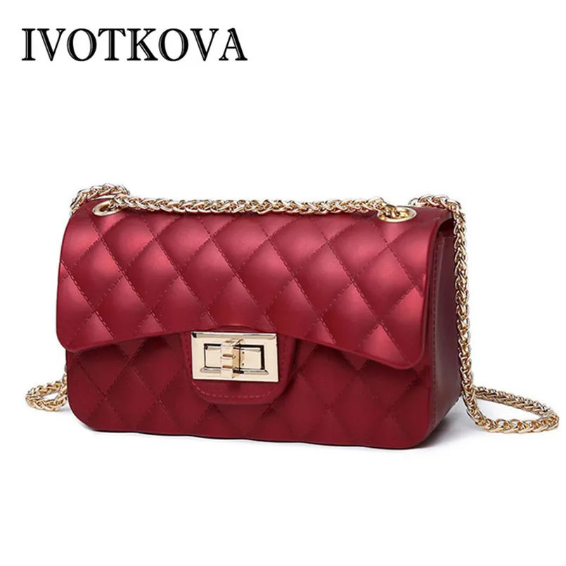 

IVOTKOVA 2018 fashion plaid women shoulder bag small lady chain crossbody bags pu leather high quality women's purses bolsa