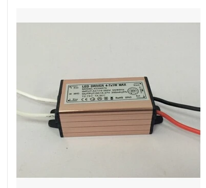 

(4-7)*1W LED Driver power source for street lights celling lights waterproof IP66 AC110-265V DC12-28V 300mA Free shipping