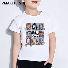 Детская летняя футболка с короткими рукавами для девочек и мальчиков детская футболка с принтом «Psycho/Creay» забавная одежда для малышей, ooo5504