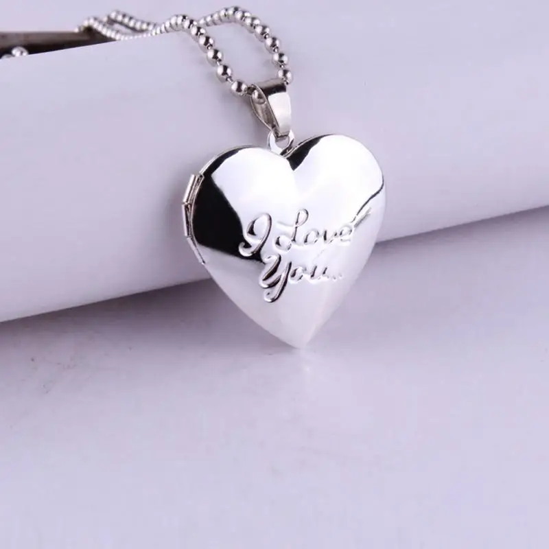 Подарок на День святого Валентина для влюбленных фоторамки можно открыть медальон ожерелье s сердце кулон ожерелье ювелирные изделия подарок для парня, девушки