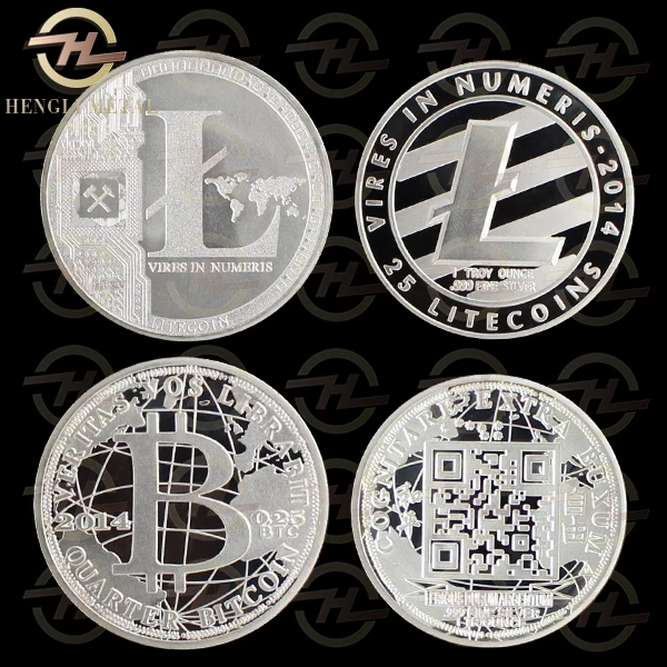 Сувенирная памятная монета dogecoin 1 унция Посеребренная МОНЕТА 999 пробы 25