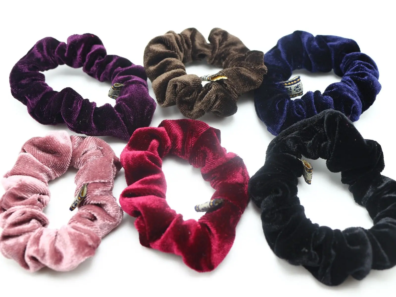 

6pcs Velvet Hair Ties Bands Elastic Scrunchies Ponytail Holder Soft Velveteen
