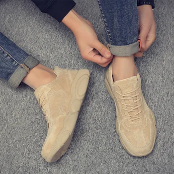 

Spring new style men's shoes casual sneakers Korean web celebrity bear shoes men's leather shoes