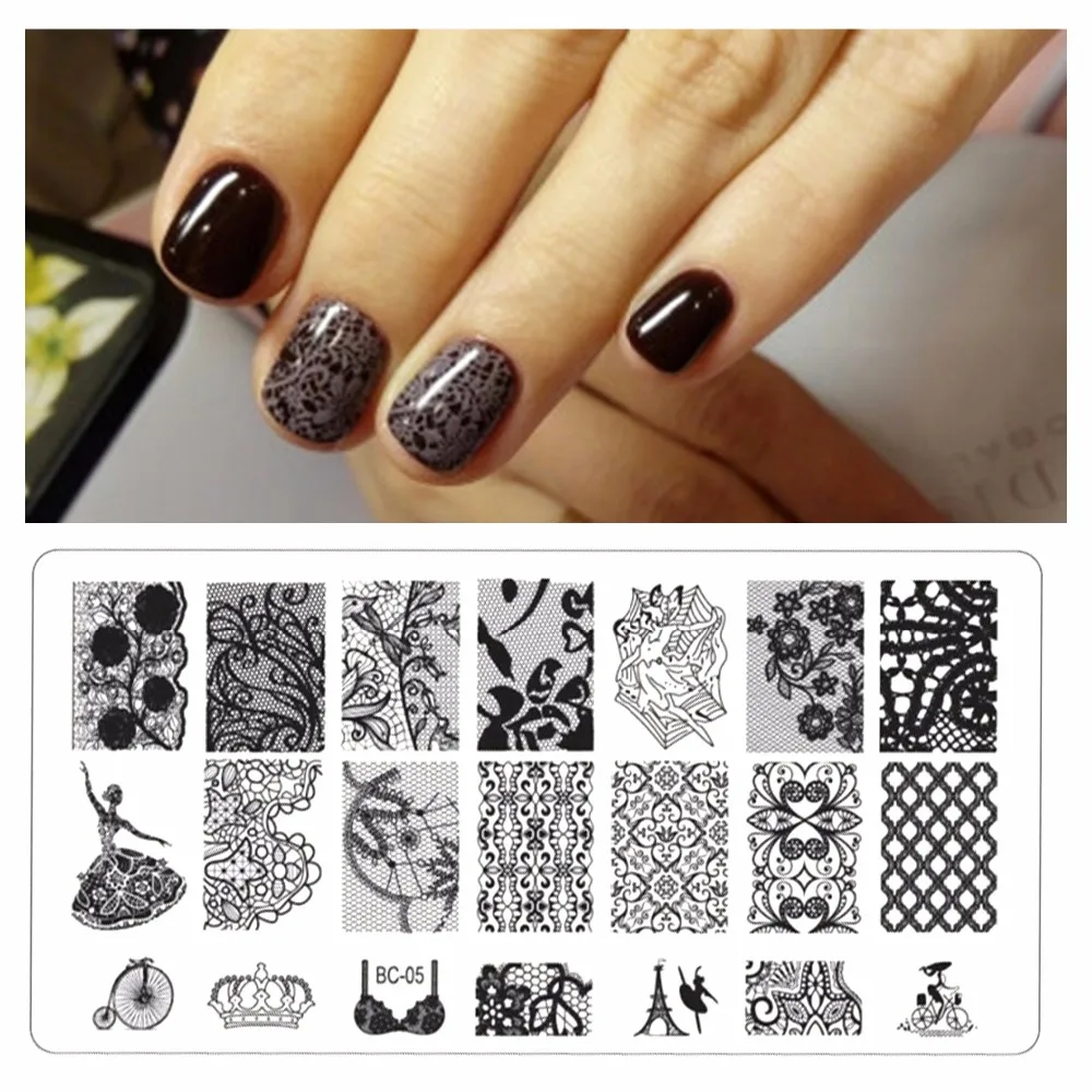 Aliexpress.com : Buy 1 Pc New Lace Design Nail Stamping Plates Nail Art ...