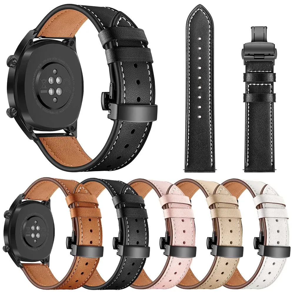 Кожаный ремешок с застежкой бабочкой для часов HUAWEI 22 мм HONOR WATCH Magic|Ремешки часов| |