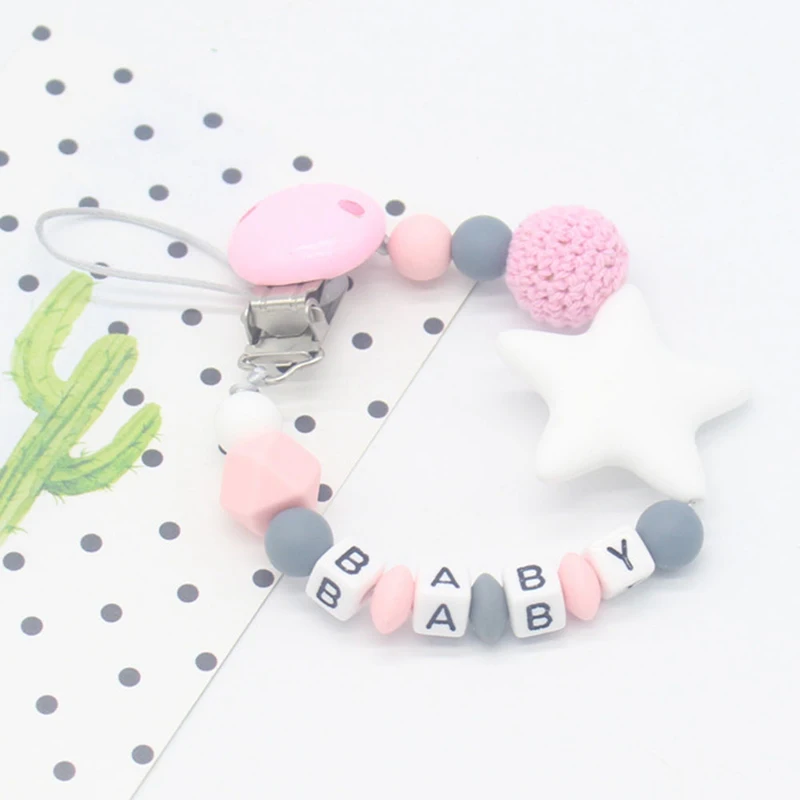 

NEW DIY Silicone Baby Pacifier Clip Colorful Pacifier Chain For Baby Teething Soother Chew Toy Dummy Clips