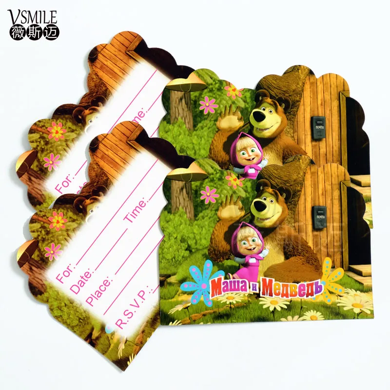 Articles De Fete 10 Pcs Princesse Sofia Minnie Souris Kitty Ours Theme Carte D Invitation Invitations Pour La Fete D Anniversaire D Enfants Decoration Aliexpress