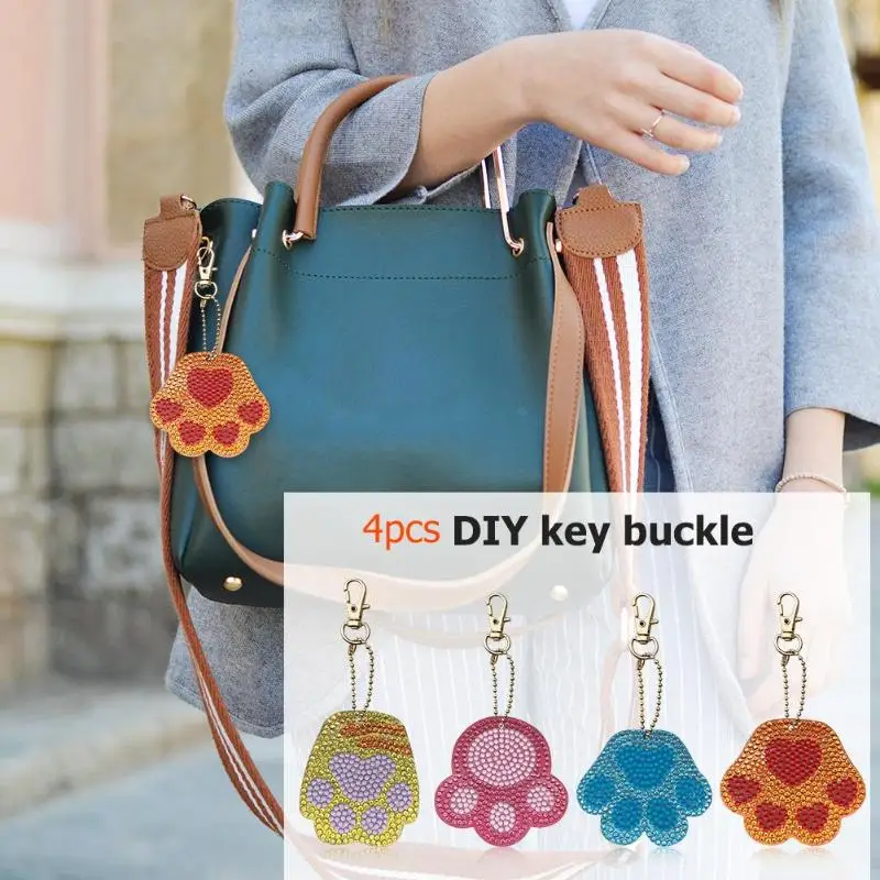 

5D Diamond Painting Keychain Rhinestone Embroidery Pendant DIY Craft Kits Diamond Painting Cross Stitch Key Chain Accessories