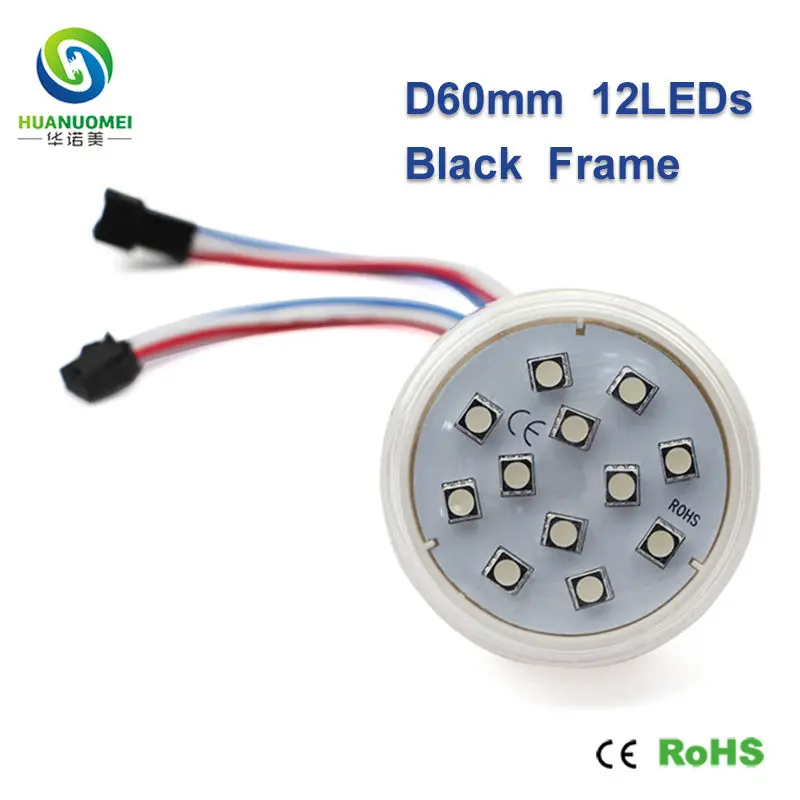 Программируемый пиксельный светодиодный rgb модуль диаметр 60 мм ucs1903 12 шт. 5050 smd