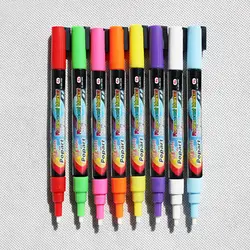 8 pcs Colors Nite Writer Pens Liquid Chalk Board Glass Sign Fluorescent 3mm Marker Pen