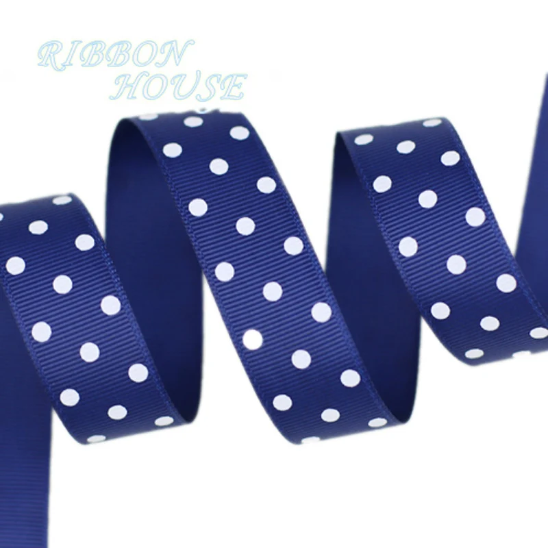 Grosgrain Ribbon 10 yards/lot Cartoon Polka Dots Printed Grosgrain Ribbon 25/38mm