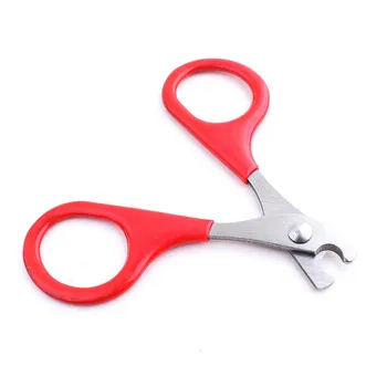 Pet product red small dogs with pet nail scissors Cats use nail clippers 8 cm