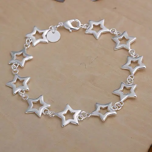 Wedding Party Gifts H183 Delicate Silver Color Bracelets For Women Charm Fashion Jewelry Ten Stars Bracelet Ayyajqfa | Украшения и