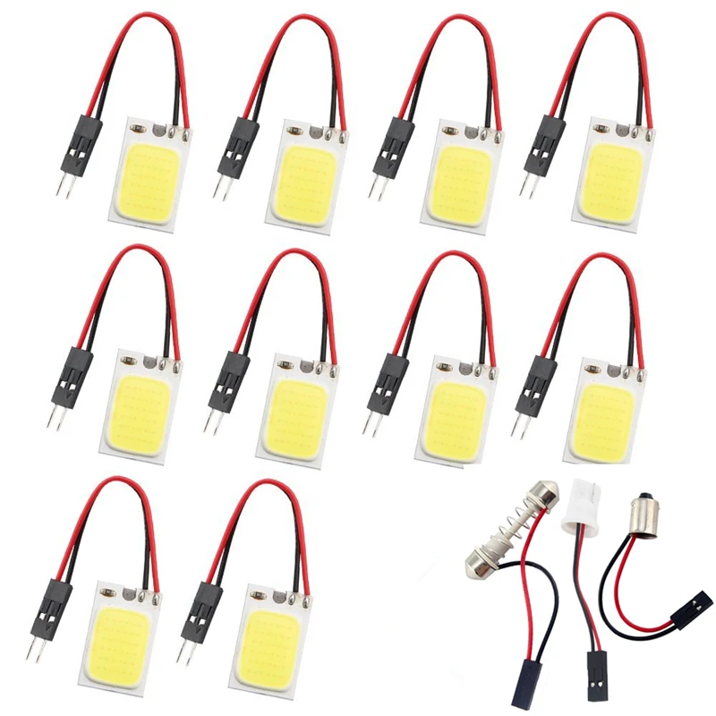 10 шт. 18 SMD COB светодиодный купольный светильник для салона автомобиля чтения