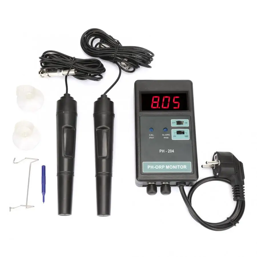 

OW-204 Digital PH/ORP Temperature Control Monitor Meter PH Tester 100-240V ORP Meter Oxidation Reduction Potentiometer