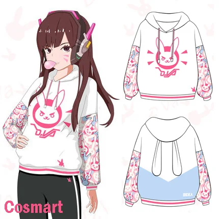 

[STOCK]Game OW Rabbit D.VA DVA Kawaii Lolita Cosplay Cotton Fleece Hoodie Jacket Pullover NEW free shipping