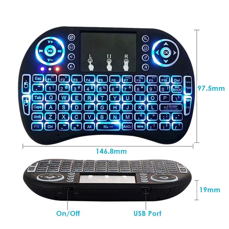 

3 Colors Backlight Keyboard 2.4GHz Wireless Keyboard Air Mouse Touchpad For Android TV Box Xbox Pad Smart TV PC PS3 PS4 Keyboard