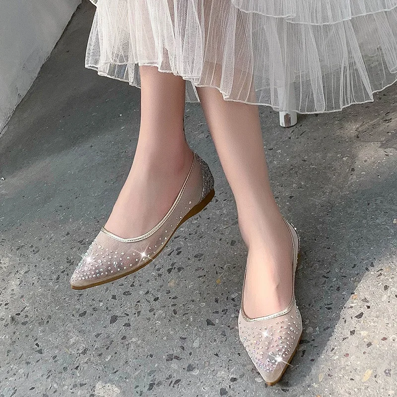 2019 элегантные балетки на плоской подошве; женские блестящие лоферы с закрытым носком и острым носком; летние туфли на плоской подошве; XWD7711