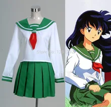 Inuyasha kagome higurashi cosplay disfraces niñas de alta calidad dress unión superior de la falda de las mujeres trajes de marinero uniforme escolar